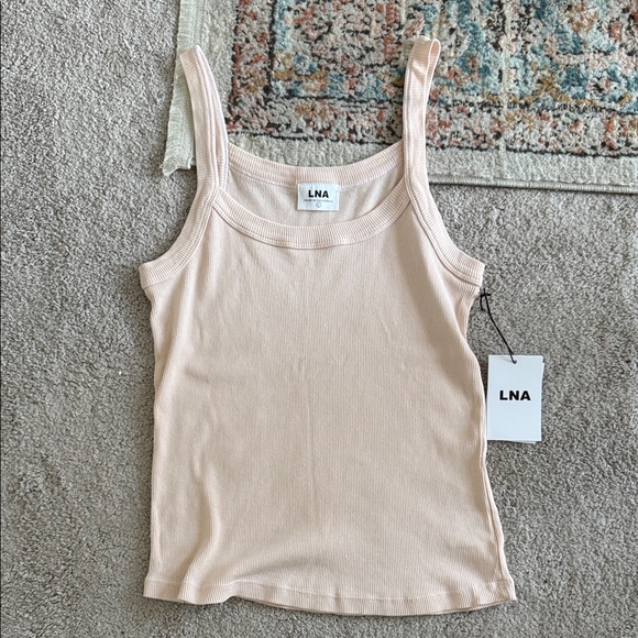 NEW- LNA Pale Pink Ribbed Tank Top - Picture 1 of 8